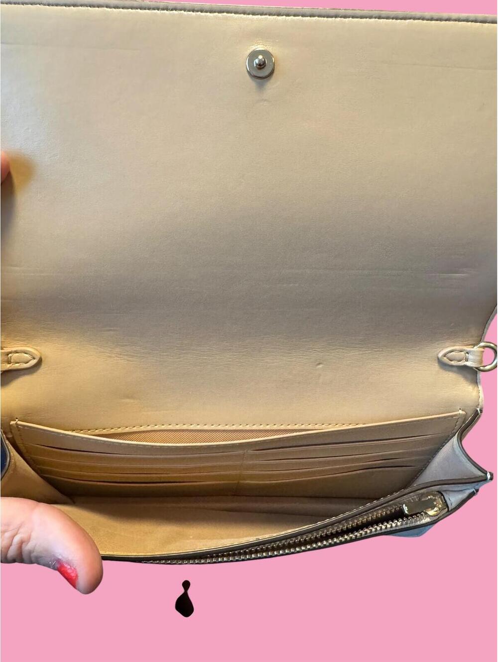 Coach Floral Leather Wallet on Chain Crossbody Clutch - Picture 3 of 6